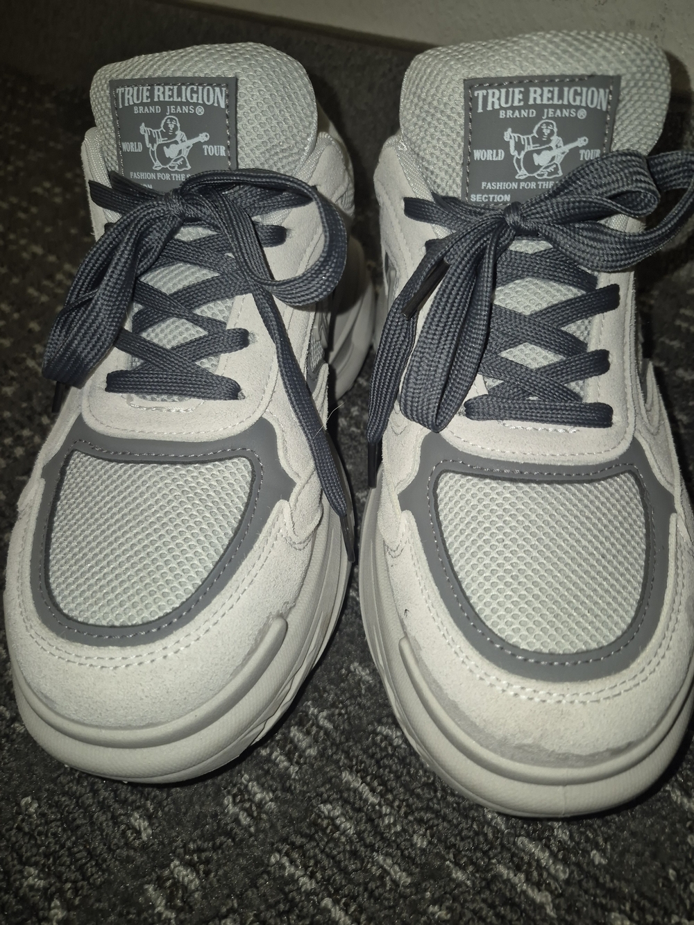 True Religion White and Gray Men's Athletic Sneakers
